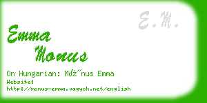 emma monus business card